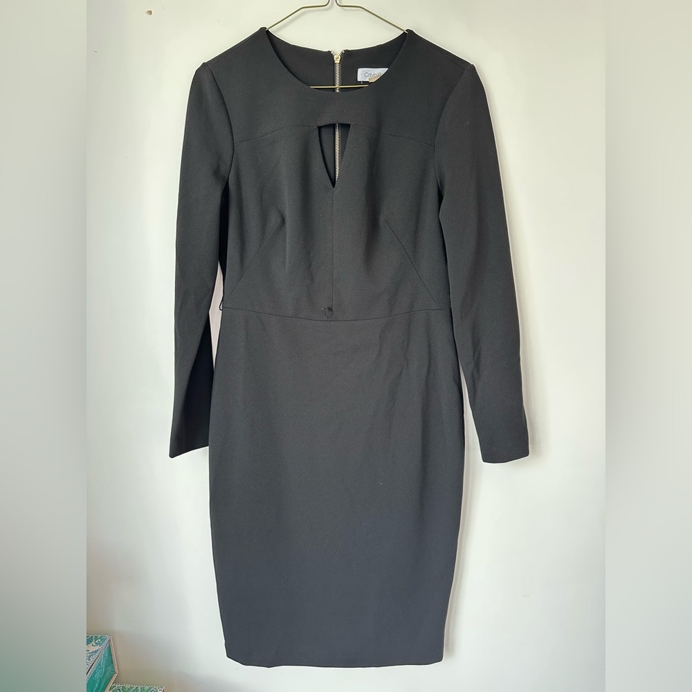 Calvin Klein Black Long Sleeve Midi Dress